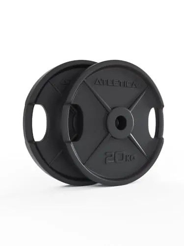 ATLETICA Iron Plates | ⌀50mm | Paarweise | Hantelscheiben aus Gusseisen | Ø 50mm | Rostresistente Lackierung | Paarweise von 1.25kg bis 25kg | Gewichte | Trainingsgewichte Größe 2x2.5kg