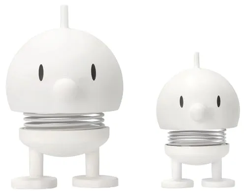 HOPTIMIST Dekofigur Soft Bumble Set XS/S White 2tlg - Dekofiguren, zeitloses Design mit sanftem Wackelmechanismus, bringt Freude und Bewegung in jedes Zuhause.