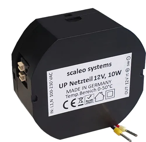 Unterputz Netzteil 12V DC 10W - Steckdosen- & Schalterteile, ideal für sichere Stromversorgung mit Überlastungsschutz für Decken- und Wandmontage.