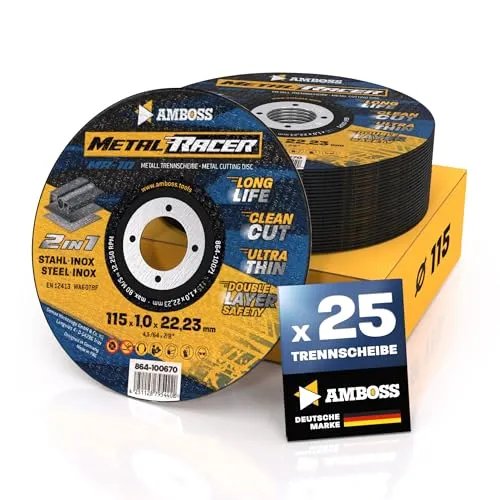 25x Metall-Trennscheibe Ø 115 x 1 x 22.23mm von Amboss Werkzeuge