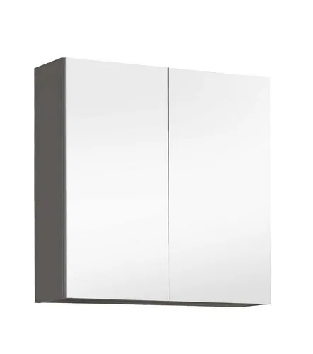 mokebo Spiegelschrank Die Badenixe - Spiegelschrank in Schwarz-Anthrazit mit 2 variablen Einlegeböden, pflegeleicht und umweltschonend geliefert. Ideal für modernes Badezimmer.