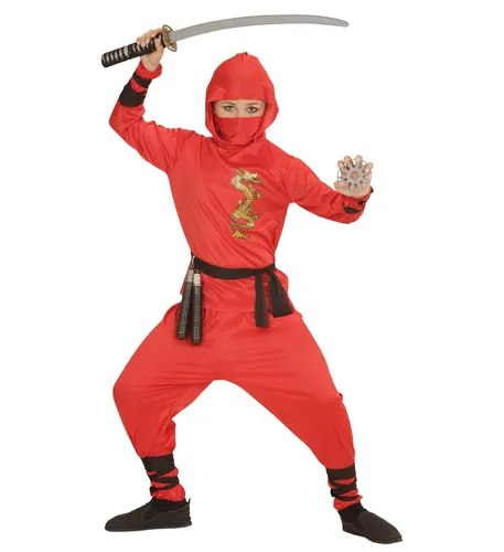 red dragon Ninja Kostüm Verkleidung Set Karneval rot Größe 158 11-13 years