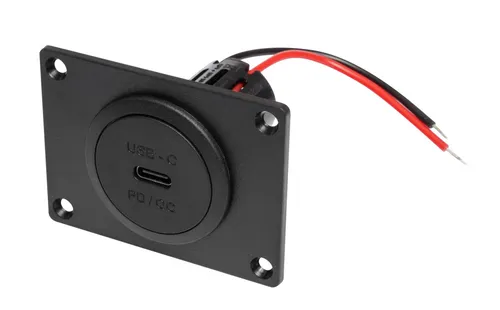 ProCar Power USB-C Einbausteckdose PD/QC mit LED - Kfz-Elektrik: USB-Einbaudose mit LED-Anzeige für einfache Nutzung, schützt vor Verpolung und Überlast für maximale Sicherheit bei 12/24 V.