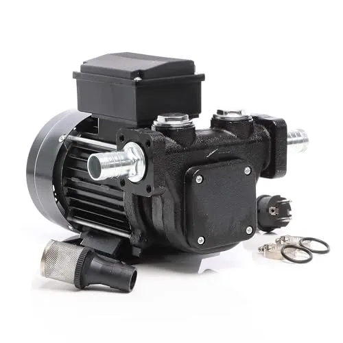 Wiltec Heizöl- und Dieselpumpe 230V 750W - Auto-Kraftstoffpumpen mit 750 W Motorleistung für schnelles Fördern von Heizöl und Diesel mit 100 l/min, selbstansaugend bis 3 m, ideal für Werkstätten und Landwirtschaft.
