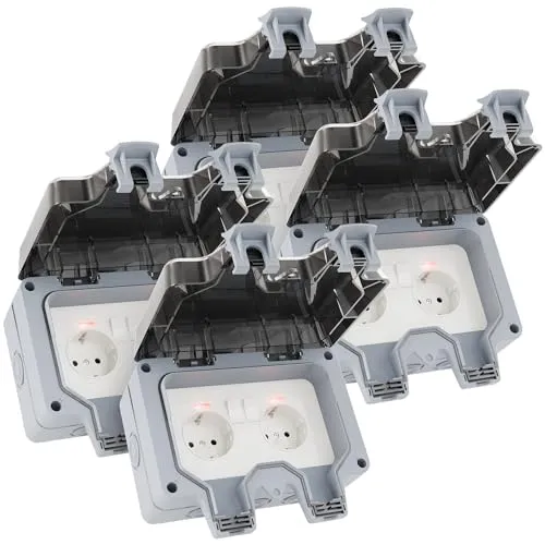 Greate 4x abschließbare Außensteckdose IP66 von greate