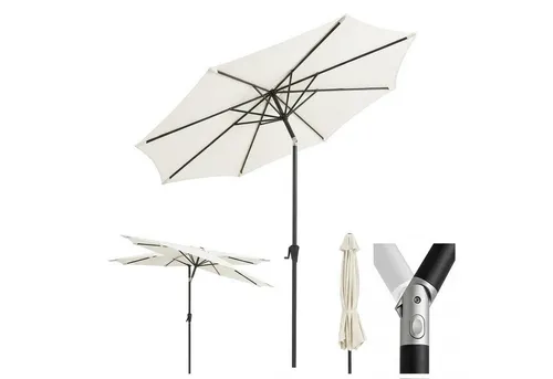 Sekey Sonnenschirm 3m Marktschirm mit Kurbel - Sonnenschirm mit UV-Schutz 50+, ideal für Garten oder Terrasse. Mit praktischer Kurbel und optionalen LED-Lichtern für stimmungsvolle Abende.