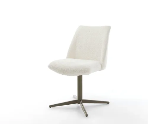 DELIFE Drehstuhl Elso-Flex Bouclé Weiß in weiß von Delife