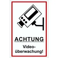 Warn- und Hinweissschild Achtung Videoüberwachu... 30 cm x 20 cm PST