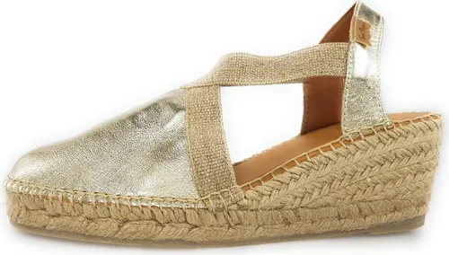 Toni Pons TOSSA Damen Espadrille aus Leder - Platin, 38 EU - Espadrilles für Damen aus hochwertigem Leder, ideal für stilvolle Sommerlooks und höchsten Tragekomfort.