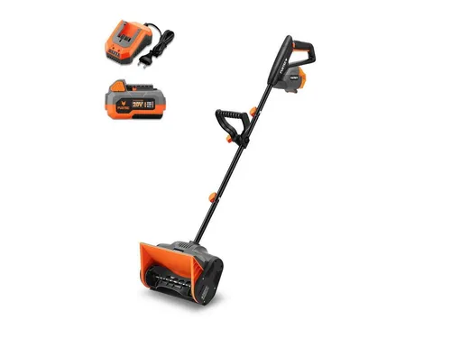 FUXTEC Akku-Schneefräse FX-E1SCH20SET, 300 cm Arbeitsbreite, 300 W, Räumbreite 30cm, bis 15cm Schneehöhe, 6m Auswurfweite, kompakt