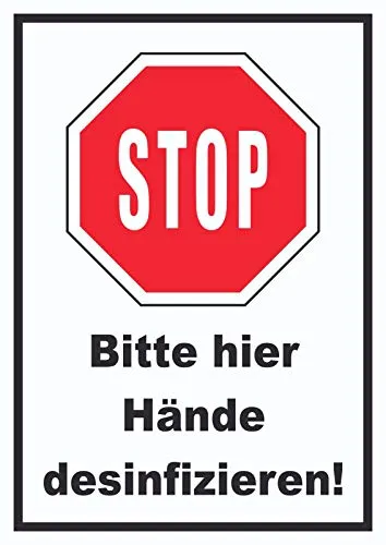 HB-Druck Bitte Hier Hände desinfizieren Schild A6 (105x148mm)