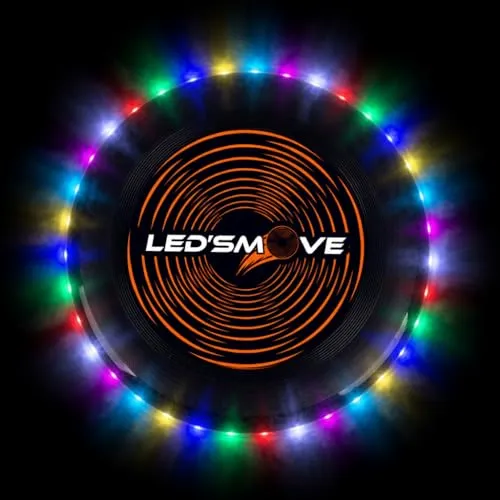 LED'S MOVE Flying Disc | Leuchtender Frisbee | 38 LEDs mit 12 Farbmodi | LED-Frisbee | USB-C | Wasserdicht | Superhelles Outdoor-Spielzeug | Leuchtendes Spielzeug | Schwarz 22,5 cm (456 Colours)