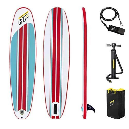 Hydro-Force aufblasbares SUP Surfboard-Set 243 x 57 x 7 cm - Surfen & Kitesurfen: Ideal für Anfänger und Fortgeschrittene, robustes TriTech-Material für extreme Haltbarkeit und Stabilität auf dem Wasser.
