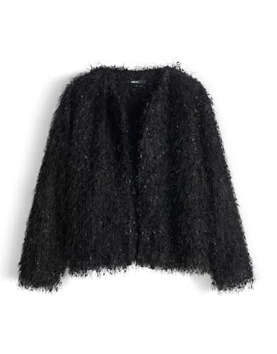someday Damen Sweatshirt | UFEATHER Regular in Leichter Federoptik Black - Pullover für Damen, ideal für Büro und Freizeit, bietet modernen Look mit lockerer Passform und hochwertigem, angenehm zu tragendem Material.