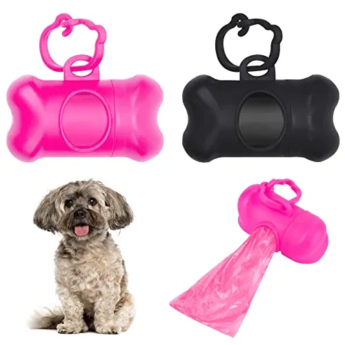Stücke Hund Hundekotbeutel Spender Hund Hundekotbeutel Spender Kotbeutelspender in Knochenform mit 2 Rollen Auslaufsichere Hunde Kotbeutel 2