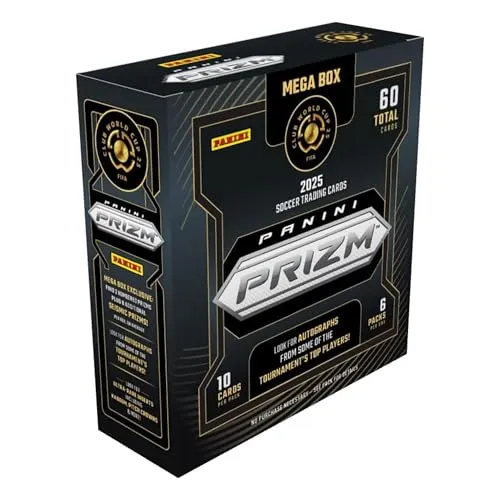 Panini Prizm 2025 FIFA World Cup Men's Soccer Mega Box | 6 Packs, 10 Cards Per Pack