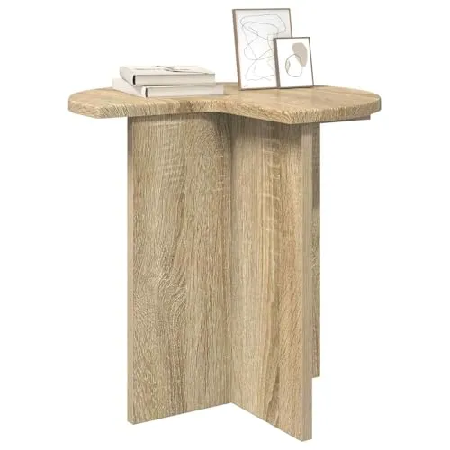 vidaXL Beistelltisch Sonoma-Eiche Ø 39 x 38 cm - Moderner Beistelltisch aus Holzwerkstoff, ideal für Wohnzimmer oder Schlafzimmer. Mit kompaktem Design und eleganter Ästhetik bietet er vielseitige Ablageflächen für Deko und mehr.