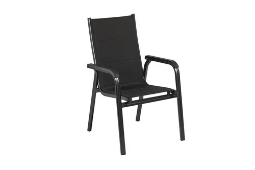 KETTLER Gartenstuhl BasicPlus Padded - Wetterfester Stapelsessel in elegantem Anthrazit von Kettler. Bequem dank zusätzlicher Polsterung und schnell trocknendem Material. Ideal für entspannte Stunden im Garten und platzsparend stapelbar.