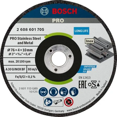 Bosch Accessories 2608601705 2608601705 Schruppscheibe gerade Durchmesser 76mm Bohrungs-Ø 10mm 2St.