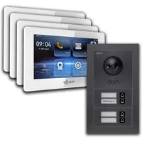 Goliath Intercom Video-Türsprechanlage GL-HB400A - 2-Draht BUS Video-Türsprechanlage für 4-Familienhäuser, HD-Bildqualität, Smartphone-Steuerung und hohe Sicherheit durch Fingerabdruck- und Passwortzugang.