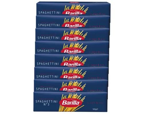 Barilla Nudeln, Barilla Spaghettini Nummer 3 Hartweizen Pasta 500g 8er Pack
