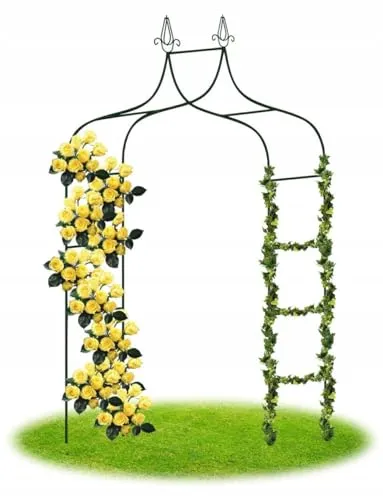 Rosenbogen Gartenbogen Torbogen Rankhilfe für Kletterpflanzen und Rosen Deko-Spitzen grün (Rosenbogen)