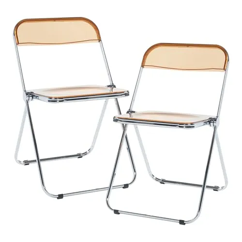 [en.casa] Klappstuhl Pornainen 2er Set in orange von en.casa