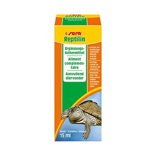 sera Reptilin 15 ml | Multivitamin-Ergänzungsfutter für Reptilien | Schützt vor Mangelerscheinungen | Flüssig & leicht auf Futter oder Trinkwasser aufzutragen | Tägliche Anwendung
