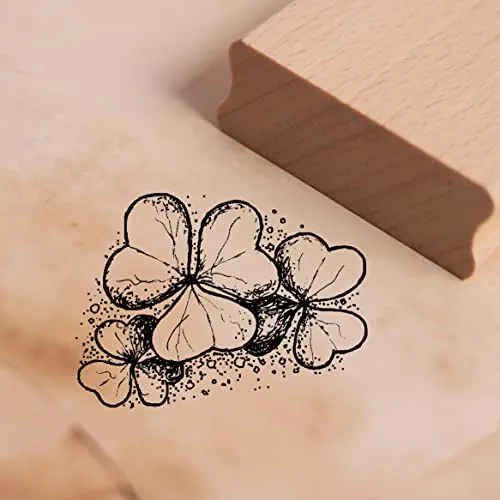 Motivstempel Kleeblätter Stempel - ca. 38mm x 28mm