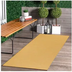 Jimri Outdoorteppich Key West, Läufer, Outdoor Teppich Balkonteppich Terassenteppich gelb Läufer | 60 cm x 180 cm