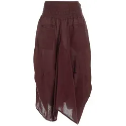 Vishes Maxirock Knöchel-Langer Luftiger Damen Sommer-Rock Einfarbig Sommerröcke Goa, Hippie, Boho Style braun 34-38