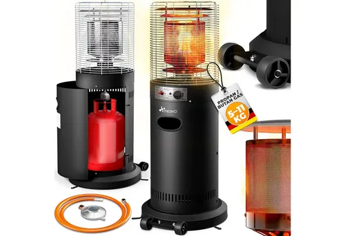 TRESKO Heizstrahler TRESKO® Heizstrahler Gas 11 kW mit Rollen, Outdoor Terrassenheizer, Gas 11 kW mit Rollen Outdoor Terrassenheizer