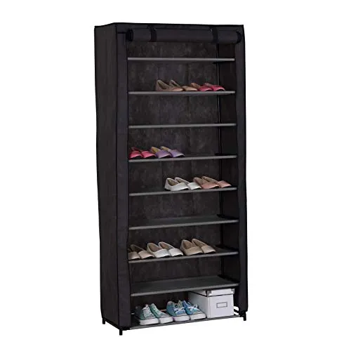 HTI-Line Schuhregal Lena 9 Schuhablage 9 Ebenen in schwarz von HTI-Line