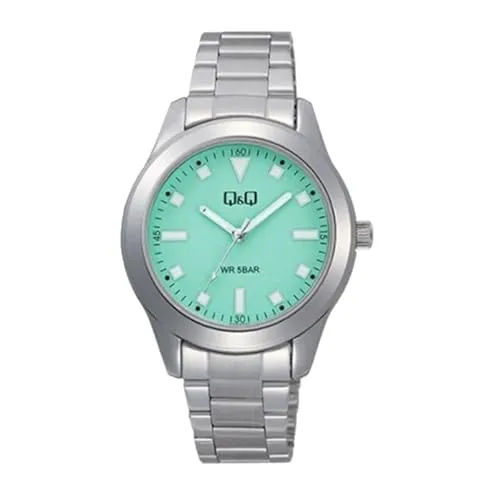Q&Q WATCHES Q&Q Damen-Armbanduhr Q35B-007PY Analog Quarz Edelstahl Silber, Silber., Chronograph, Digital