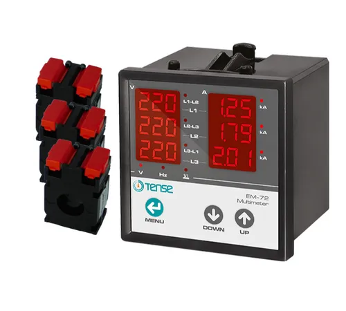 Produktbild EM-72 Einbaumessgerät Multimeter Strom Spannung Frequenz 600mA - 40A kompakt