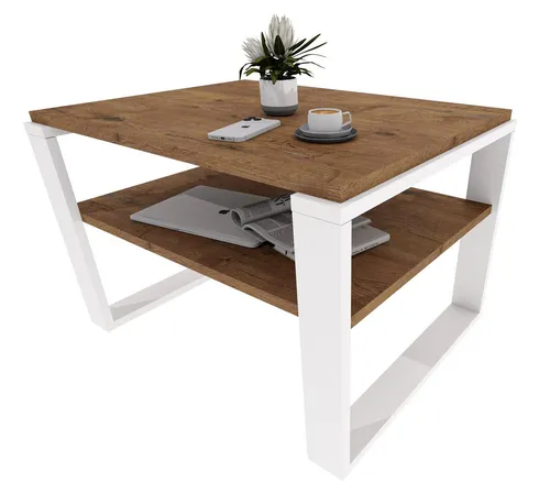 TREND WERK Couchtisch im Retro-Loft-Stil – 61×51 cm & 91×51 cm