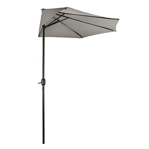 Sonnenschirm halbrund grau 300x156 cm von DEMA