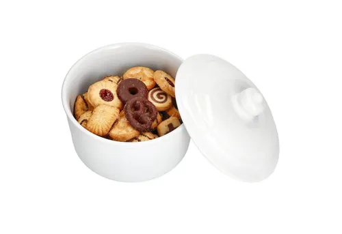 MamboCat Vorratsglas Anna Gebäckdose 960ml - Vorratsglas aus Porzellan in Weiß, ideal zur stilvollen Aufbewahrung von Pralinen und Gebäck