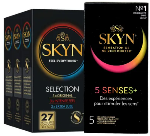 SKYN Selection latexfreie Kondome 27 Stk.+ Skyn 5 Senses Vorteilssets Vielfalt