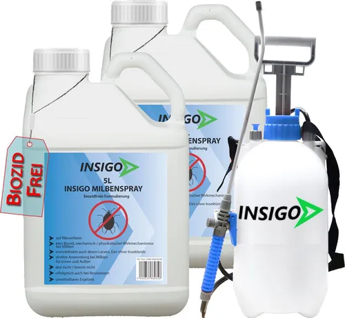 INSIGO Milbenspray - Effektive Insektenbekämpfung - INSIGO Milbenspray ist ein innovativer Hilfsstoff zur gezielten Bekämpfung von Insekten in Innen- und Außenbereichen. Die spezielle Formel ermöglicht eine schnelle und gleichmäßige Anwendung.