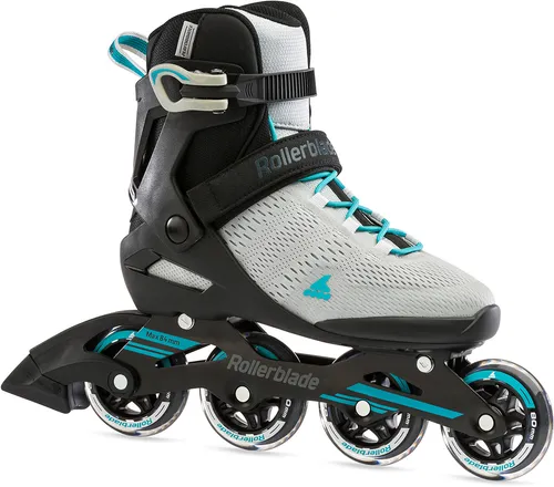 ROLLERBLADE SPARK 80 W Inline Skate 2022 - grau/türkis, Größe 38,5 - Inliner für Damen, ideal für Einsteigerinnen mit stabiler Schuhkonstruktion und atmungsaktivem Mesh-Material für hohen Komfort und Sicherheit. Ausgestattet mit 80 mm Performance-Rollen für mehr Speed und bessere Fähigkeiten.