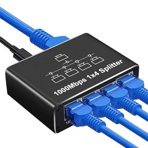 Dictien 4-Port Gigabit LAN Switch in blau von Dictien