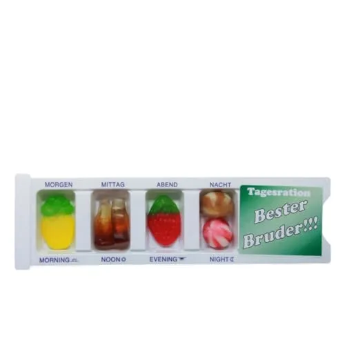 Tablettenbox Bester Bruder gefüllt mit Fruchtgummi Scherzartikel 25g