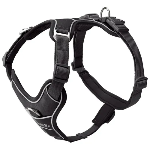 Hundegeschirr Divo Up schwarz XS - Ergonomisches Brustgeschirr für kopfscheue Hunde, 5-fach verstellbar für besten Sitz, mit atmungsaktivem Mesh und reflektierenden Elementen für Sicherheit.