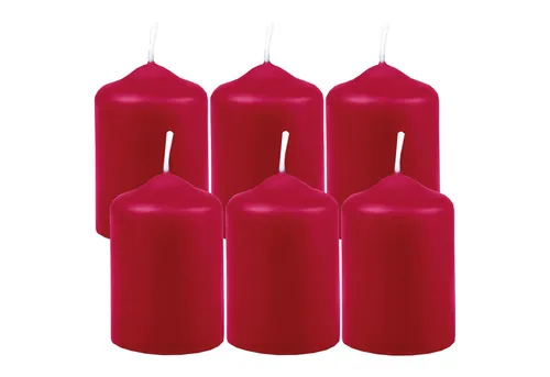 HS Candle Stumpenkerze aus Wachs (6-tlg., Dekolicht), Ø4xH6 cm Teelichtgröße, 7h Brenndauer je Kerze, Wachsmischung