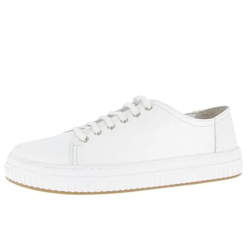 Andrea Conti Damen Low Top Sneaker - Weiß, 41 EU - Damen-Sneaker aus butterweichem Rindsleder mit herausnehmbarer Innensohle und bequemer Absatzhöhe von ca. 3 cm.