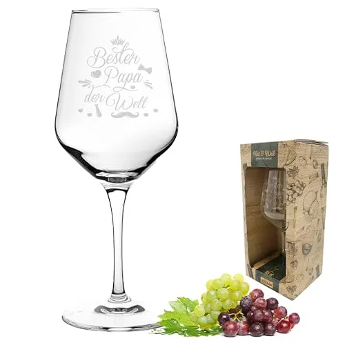3forCologne | Weinglas aus hochwertigen Kristallglas | Souvenir Deutschland | Geschenkidee Muttertag, Vatertag, Gastgeschenk | Geschenkbox mit Textfeld | MADE IN GERMANY, Größe:bester Papa