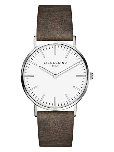 Liebeskind Damen Uhr Modern Dunkelbraun 34 mm - Armbanduhr für Damen mit hochwertigem Edelstahlgehäuse und komfortablem vintage Lederband. Ideal für jeden Anlass und perfekt als stilvolles Accessoire.