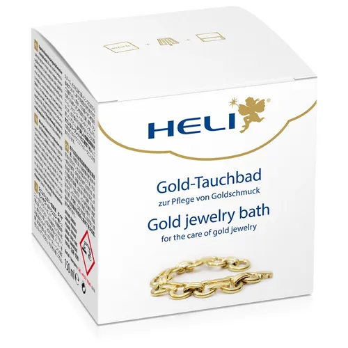 Heli Goldtauchbad mit Waschkorb, Pflegetuch zur Pflege von Goldschmuck