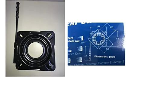 Drehteller für Bootssitz mit Feststellhebel 360° drehbar, 12 Positionen Bootssitz